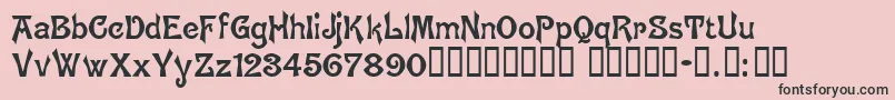 BrugesTM-Schriftart – Schwarze Schriften auf rosa Hintergrund