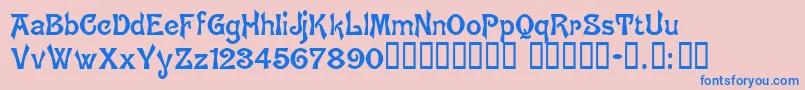 BrugesTM Font – Blue Fonts on Pink Background