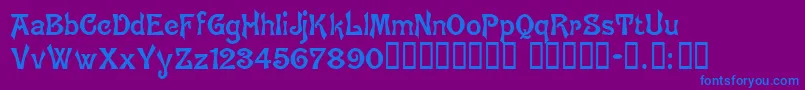 フォントBrugesTM – 紫色の背景に青い文字
