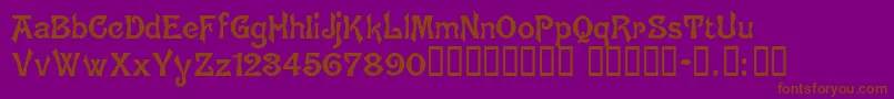 フォントBrugesTM – 紫色の背景に茶色のフォント