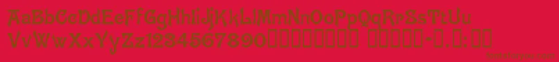 フォントBrugesTM – 赤い背景に茶色の文字