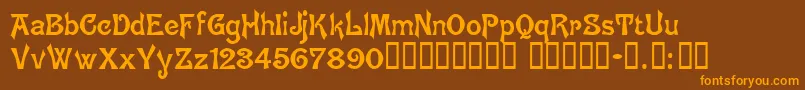 BrugesTM Font – Orange Fonts on Brown Background