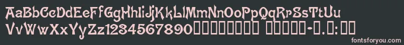 BrugesTM-fontti – vaaleanpunaiset fontit mustalla taustalla