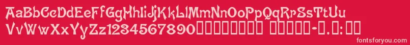 BrugesTM Font – Pink Fonts on Red Background