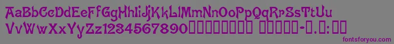 BrugesTM-fontti – violetit fontit harmaalla taustalla