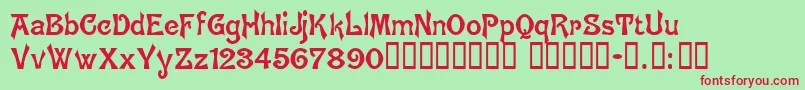 BrugesTM Font – Red Fonts on Green Background
