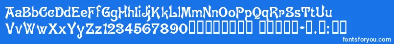 フォントBrugesTM – 青い背景に白い文字