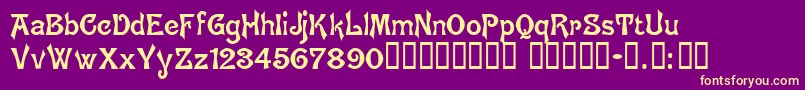 BrugesTM Font – Yellow Fonts on Purple Background