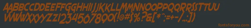 SfEspressoShackCondensedItalic Font – Brown Fonts on Black Background