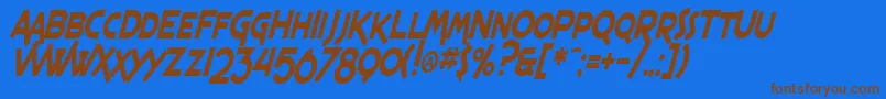 SfEspressoShackCondensedItalic Font – Brown Fonts on Blue Background