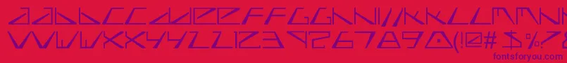 Police Biasel – polices violettes sur fond rouge