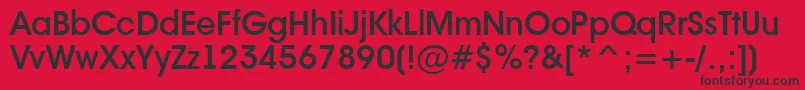 Avant15 Font – Black Fonts on Red Background