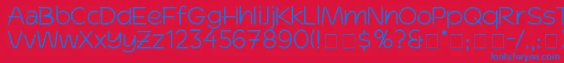 DinkoSsi-Schriftart – Blaue Schriften auf rotem Hintergrund