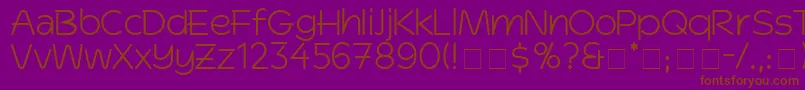 DinkoSsi-fontti – ruskeat fontit violetilla taustalla