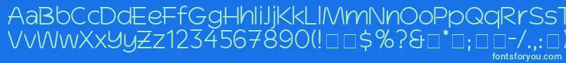 DinkoSsi Font – Green Fonts on Blue Background