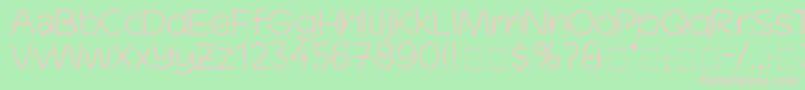 DinkoSsi-fontti – vaaleanpunaiset fontit vihreällä taustalla