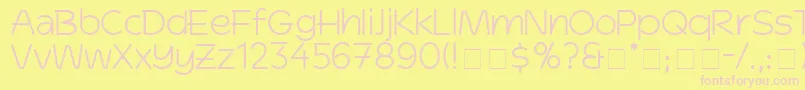 DinkoSsi-fontti – vaaleanpunaiset fontit keltaisella taustalla