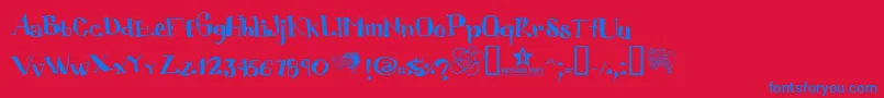 Cubic ffy Font – Blue Fonts on Red Background