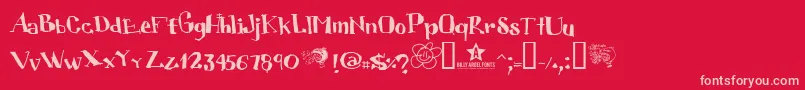Cubic ffy Font – Pink Fonts on Red Background