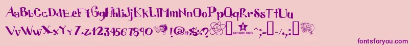 Cubic ffy Font – Purple Fonts on Pink Background