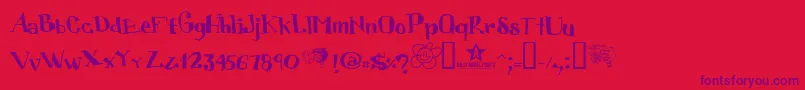 Cubic ffy-Schriftart – Violette Schriften auf rotem Hintergrund