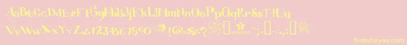 Cubic ffy Font – Yellow Fonts on Pink Background