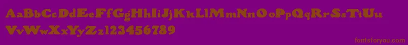 WoodStevensBold-fontti – ruskeat fontit violetilla taustalla