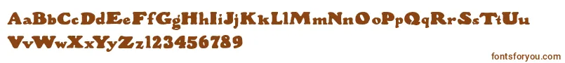 WoodStevensBold-Schriftart – Braune Schriften auf weißem Hintergrund