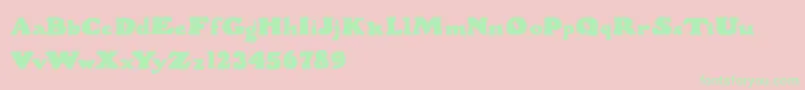 Police WoodStevensBold – polices vertes sur fond rose