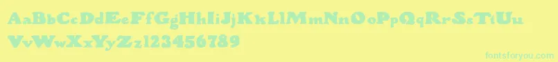 WoodStevensBold Font – Green Fonts on Yellow Background