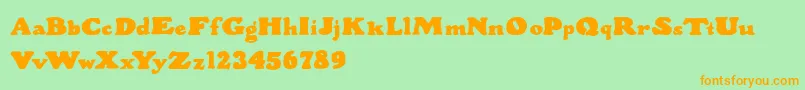 WoodStevensBold Font – Orange Fonts on Green Background