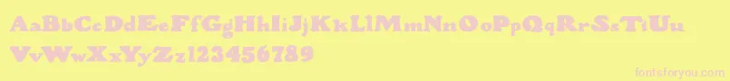 WoodStevensBold Font – Pink Fonts on Yellow Background