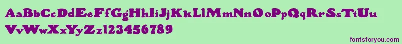 WoodStevensBold Font – Purple Fonts on Green Background