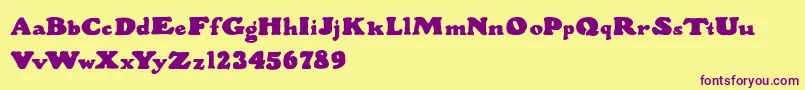 WoodStevensBold Font – Purple Fonts on Yellow Background