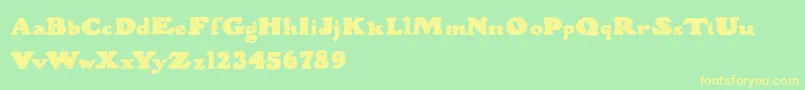 WoodStevensBold Font – Yellow Fonts on Green Background
