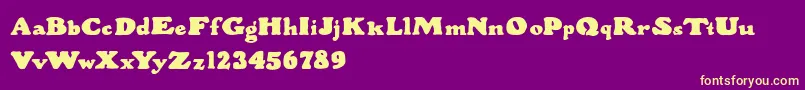 WoodStevensBold Font – Yellow Fonts on Purple Background