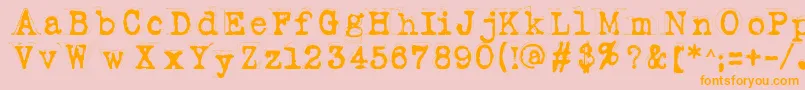 Fluoxetine-Schriftart – Orangefarbene Schriften auf rosa Hintergrund