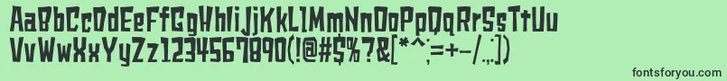フォントShears – 緑の背景に黒い文字
