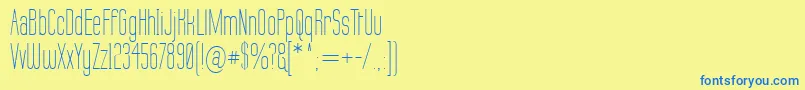 LabtopThin Font – Blue Fonts on Yellow Background