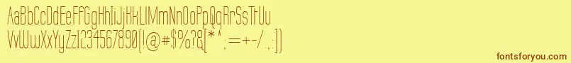 LabtopThin Font – Brown Fonts on Yellow Background