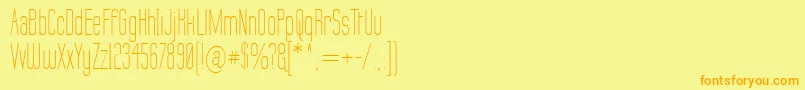 LabtopThin-Schriftart – Orangefarbene Schriften auf gelbem Hintergrund