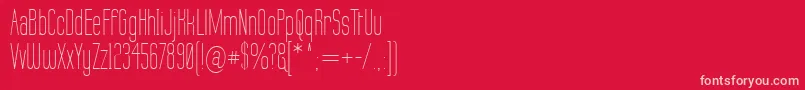 LabtopThin-Schriftart – Rosa Schriften auf rotem Hintergrund