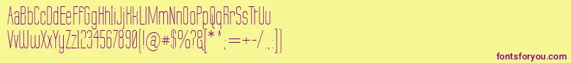 LabtopThin Font – Purple Fonts on Yellow Background