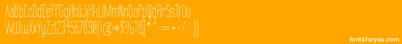 Fonte LabtopThin – fontes brancas em um fundo laranja