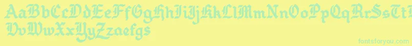 フォントGothballcrap – 黄色い背景に緑の文字
