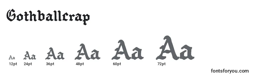 Gothballcrap Font Sizes