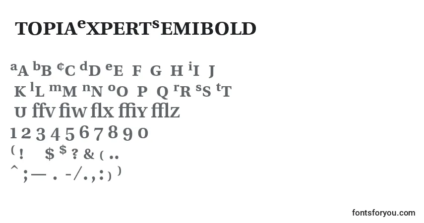 Шрифт UtopiaExpertSemibold – алфавит, цифры, специальные символы