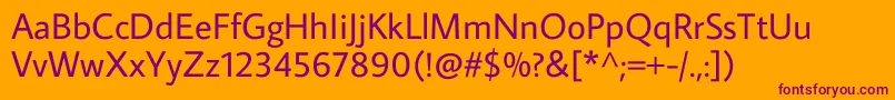 AveragesansRegular Font – Purple Fonts on Orange Background