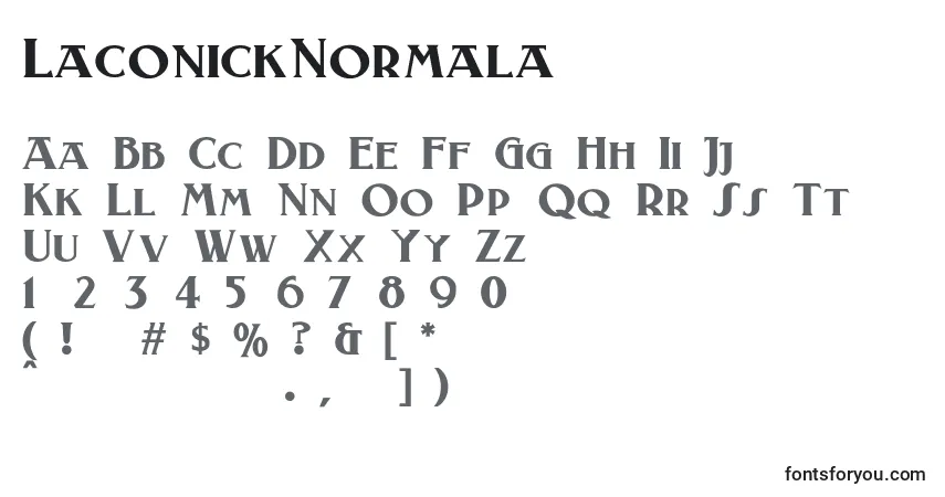Schriftart LaconickNormala – Alphabet, Zahlen, spezielle Symbole