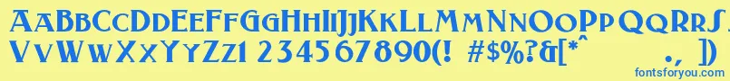 LaconickNormala Font – Blue Fonts on Yellow Background